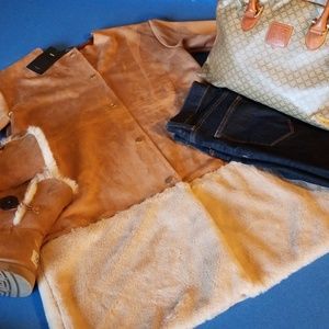 Zara faux suede and fur Jacket